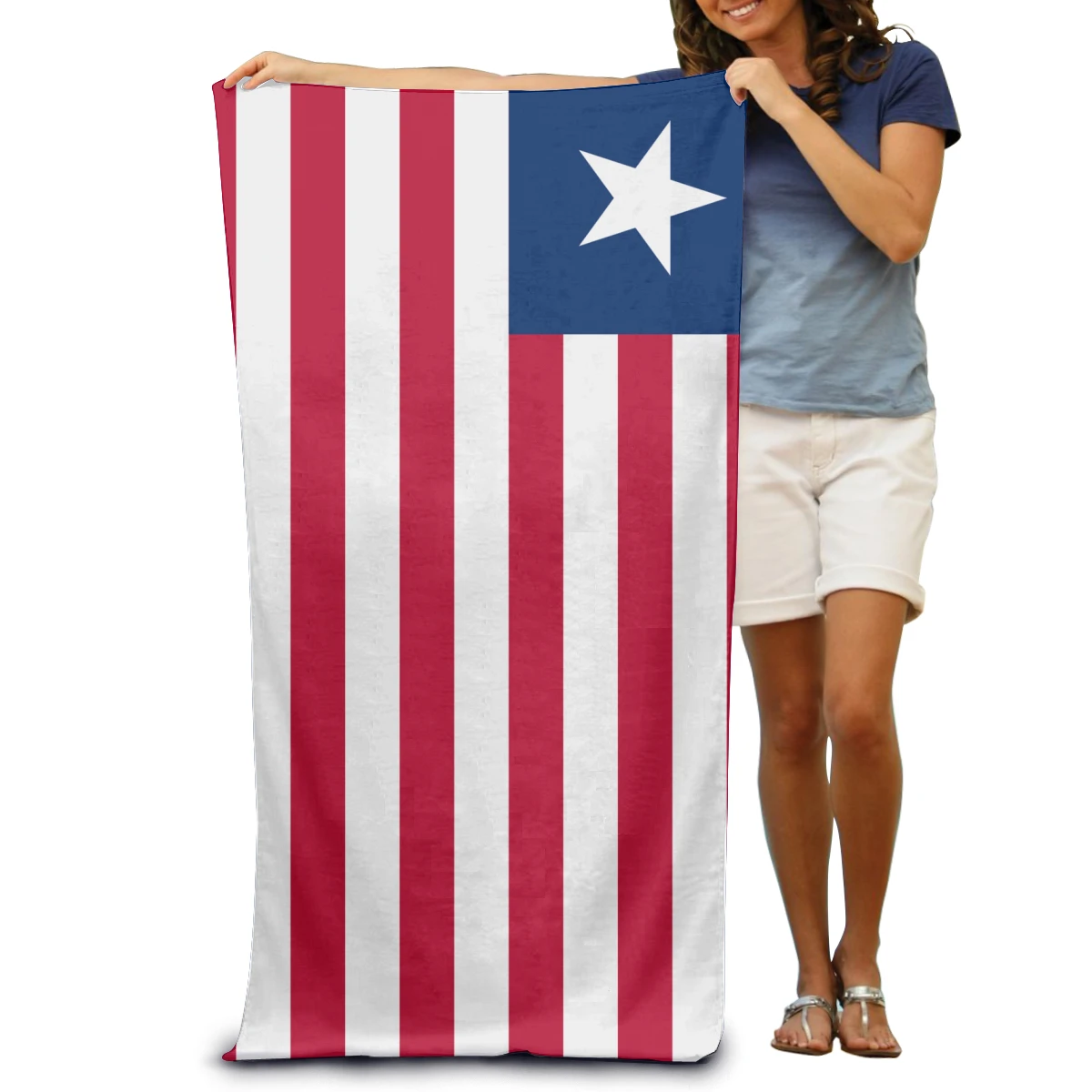 

Liberia-Flag Highly Cotton Bath Face Absorbent Premium Quality Lightweight Superfine Fiber Adult Beach Towels