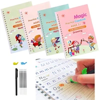 4 books reusable copybook sank for calligraphy learn alphabet painting arithmetic math children handwriting practice baby toys