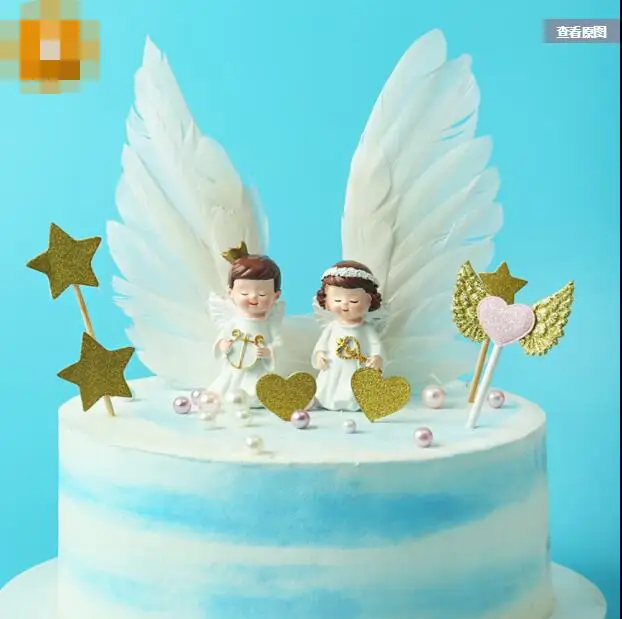 Лидер продаж Новые 2021 торт ко дню рождения украшенные смолы крыло Ангела куклы