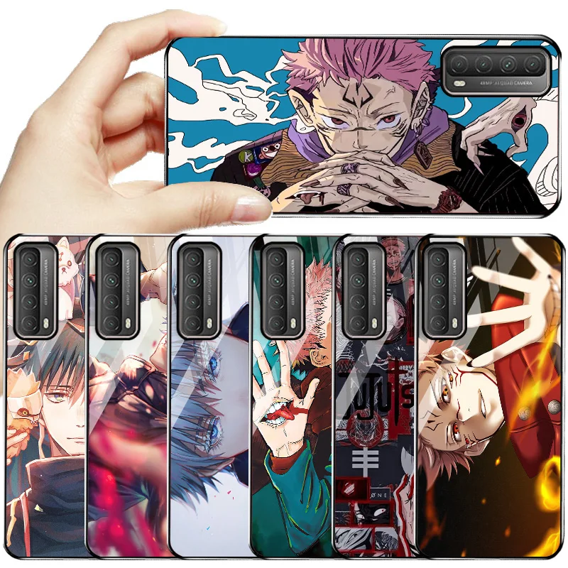 

Case For Huawei P Smart 2021 Cases Jujutsu Kaisen Anime Glass Case Y9A Y7A Y9 Y7 Prime 2019 Y5P Y5 2018 Cover Couqe Bumper Funda