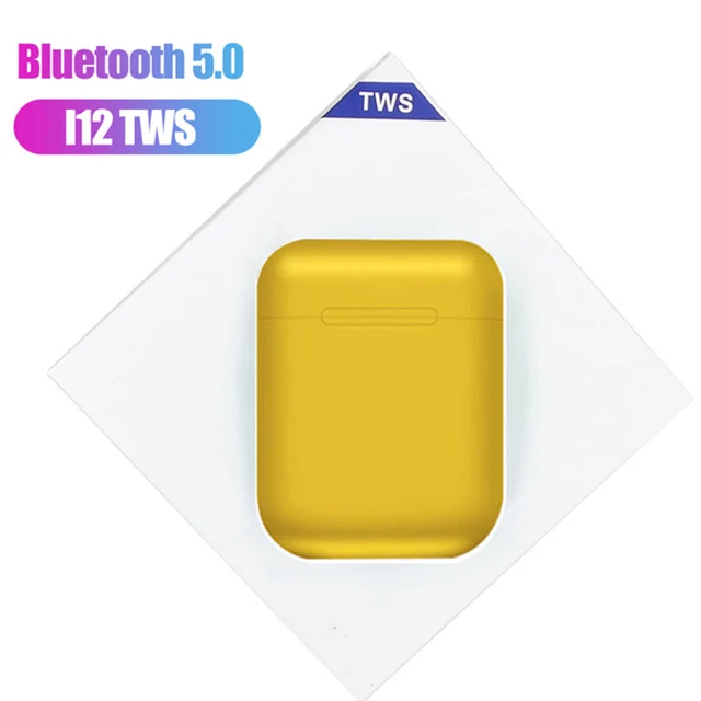 i12 B yellow I12 tws Сенсорное Беспроводное управление Bluetooth 5,0 smart Touch 3D гарнитура сабвуфер TWS гарнитура для всех bluetooth-устройств наушники - Цвет: i12 B yellow