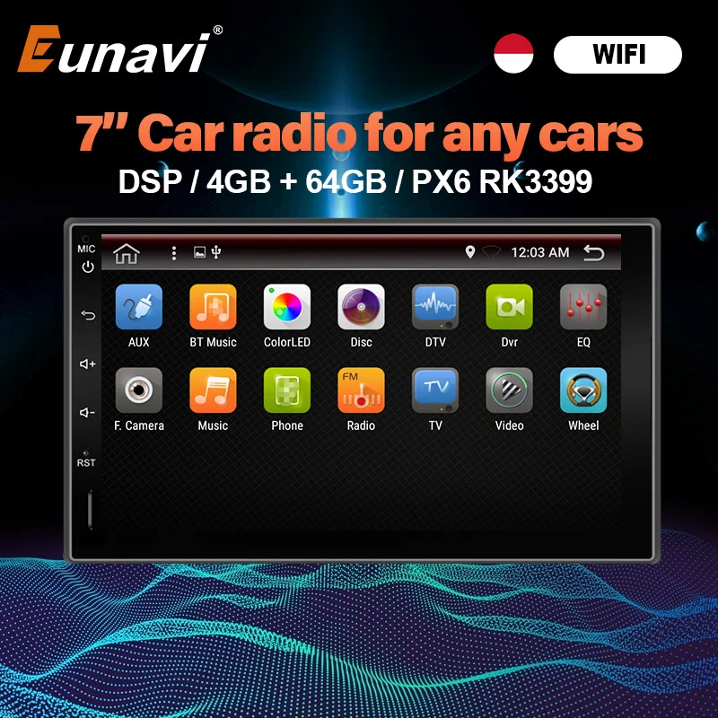 Автомобильный мультимедийный плеер Eunavi 2 Din GPS радио аудио автомобильная