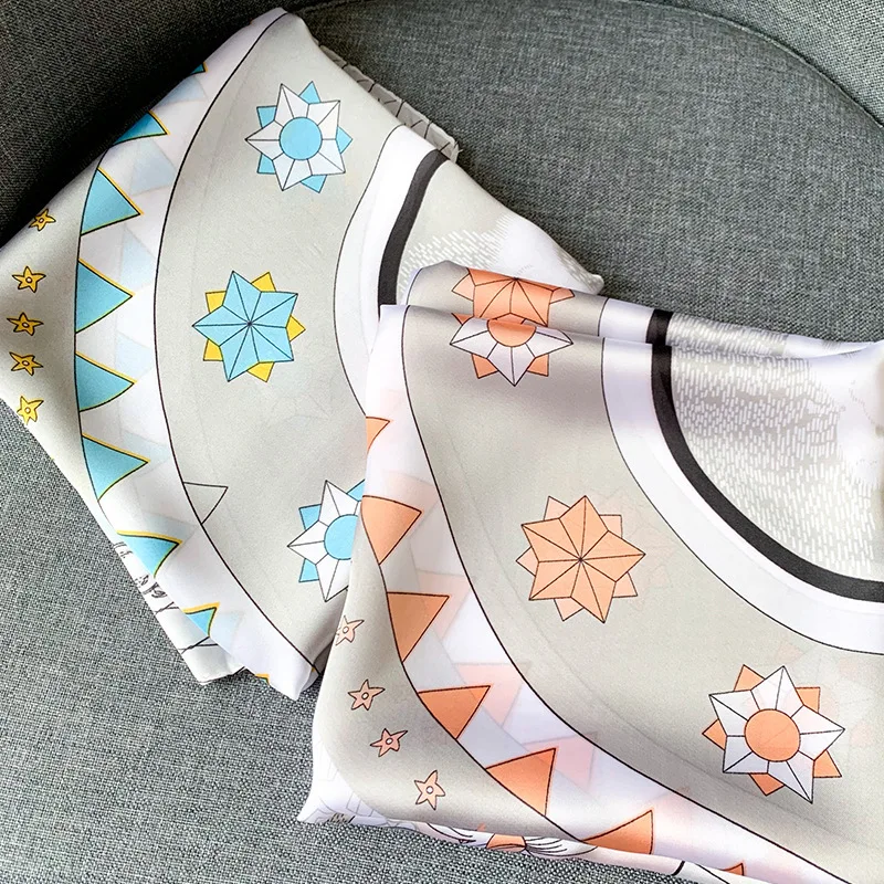 

Brand 2020 Women Scarf Fashion Foulard Print Silk Scarves Square Handkerchief Neck Hair Scarfs 70*70cm Bandana Cachecol Hijab
