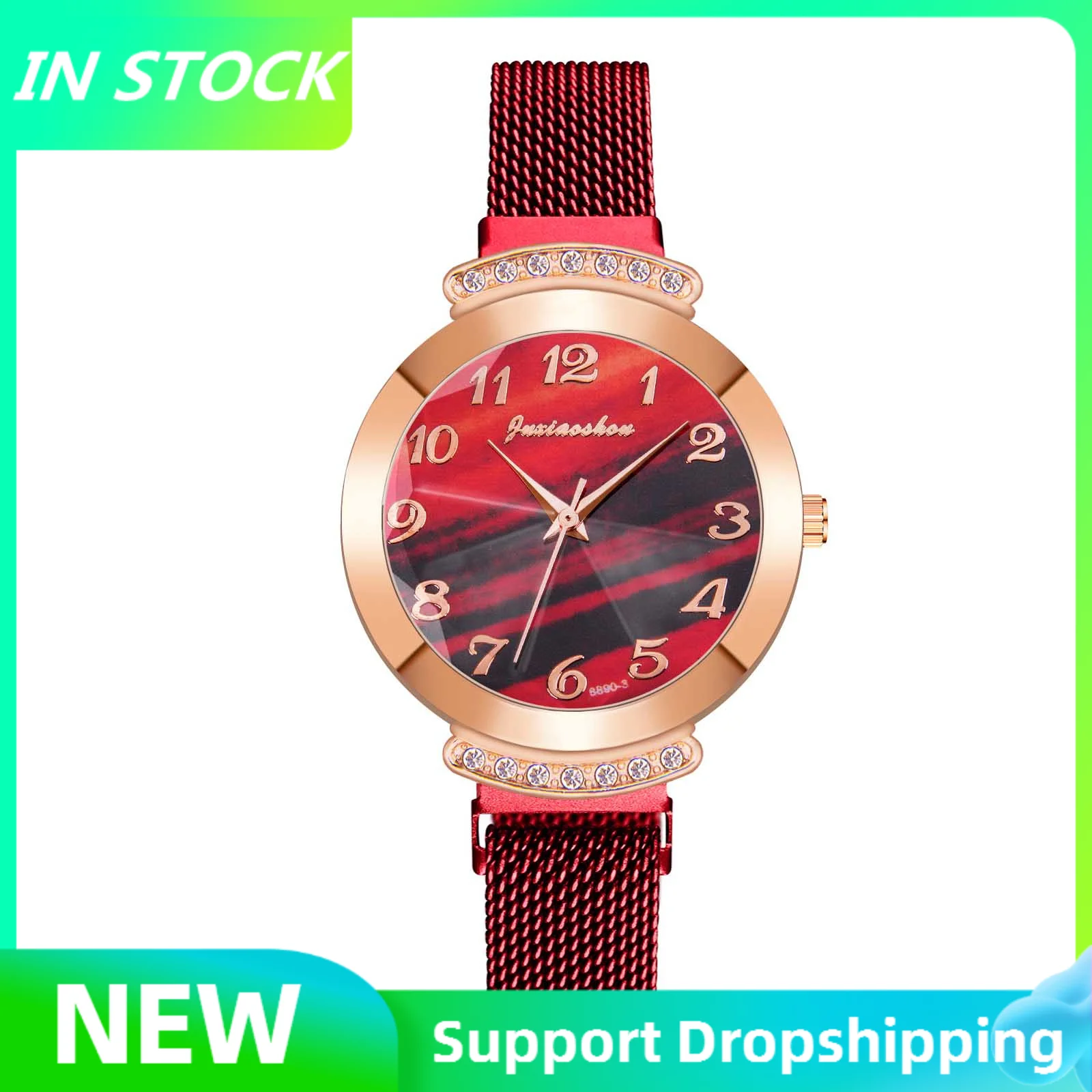 

Women Watch Rose Gold Wrist Watches 2021 Casual Quartz Stainless Steel Band Women Flower Rhinestone Watch Chronograph Waterproof