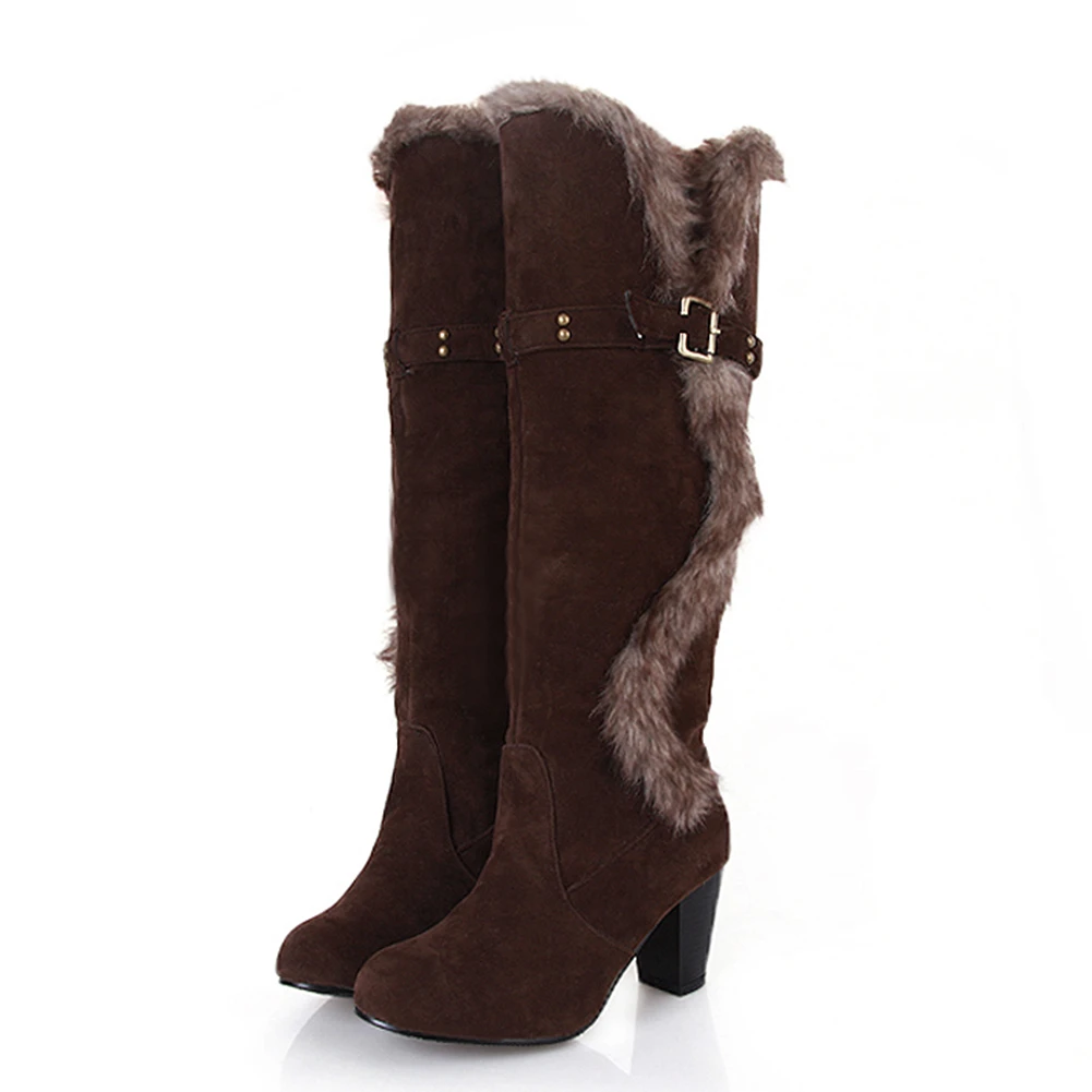 

Sarairis 2021 New Design Warm Fur Winter Boots Woman Shoes High Heels Concise Comfy INS Dropship Trendy Plush Boots Ladies