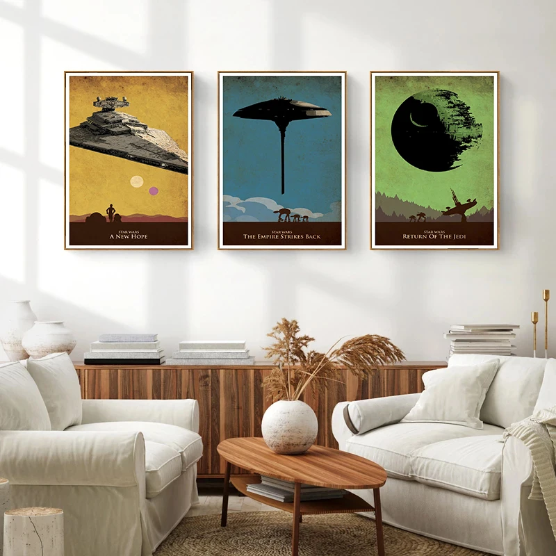 

Star Wars Vintage Movie Canvas Painting Retro Wall Art Posters and Prints Mural Living Room Decor Picture Cuadros