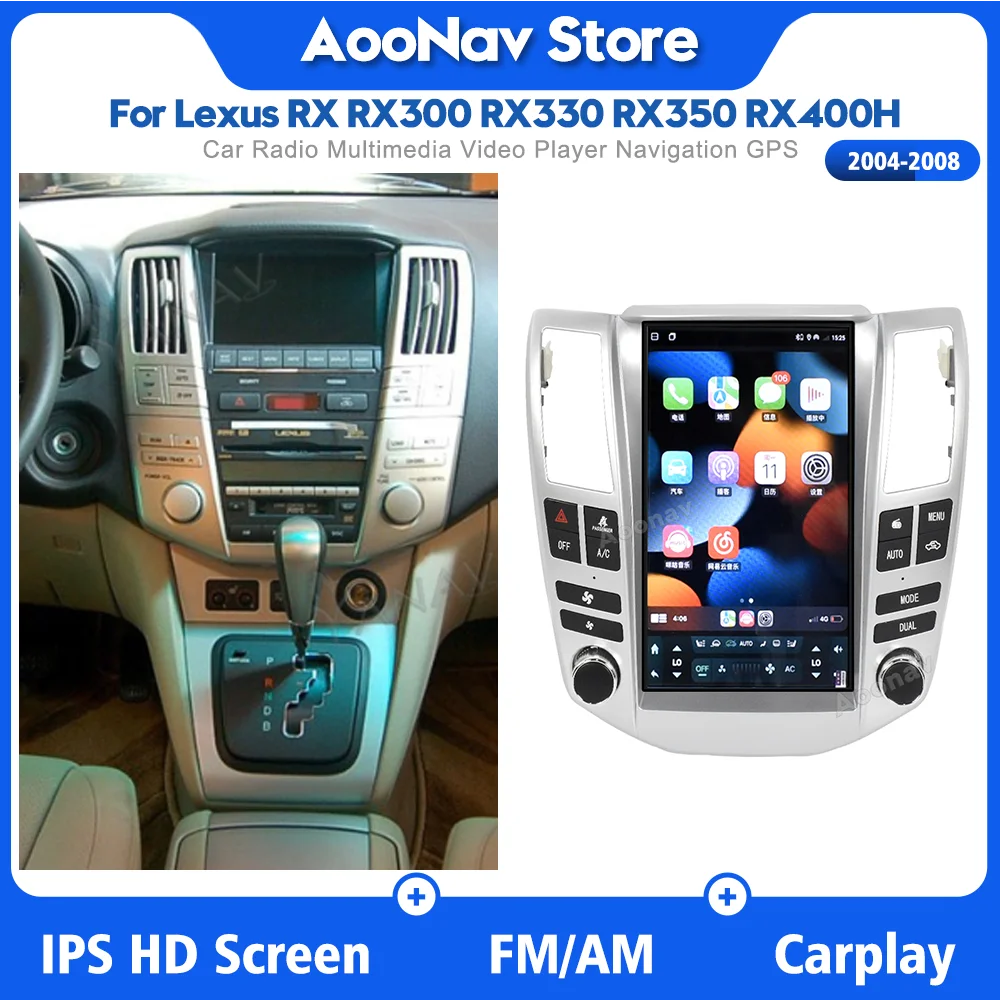 

128GB 2din Android 10.0 car radio with touch screen For Lexus RX RX300 RX330 RX350 RX400H 2004-2008 stereo multimedia player