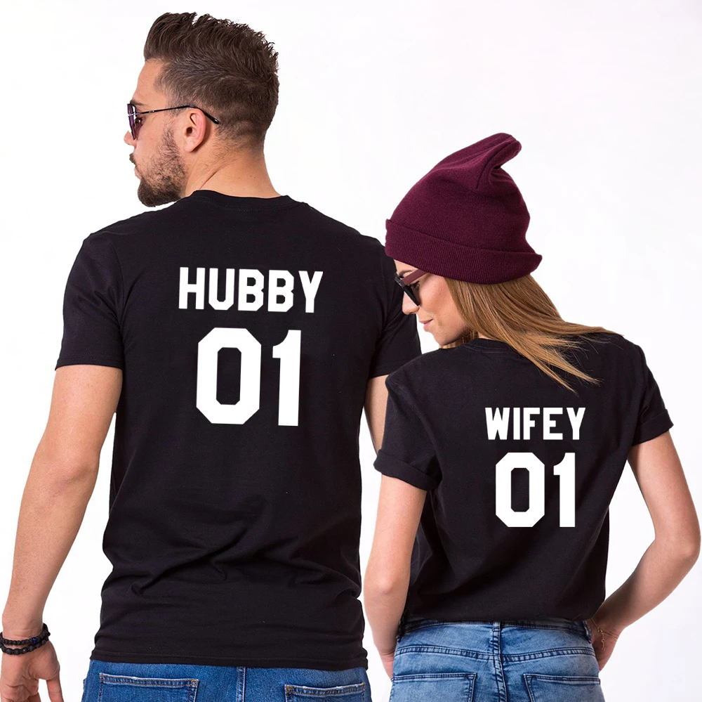 Кулоны для него и нее Юбилей подарки Tumblr Lover футболка Wifey & домашнее рубашка мужа 01