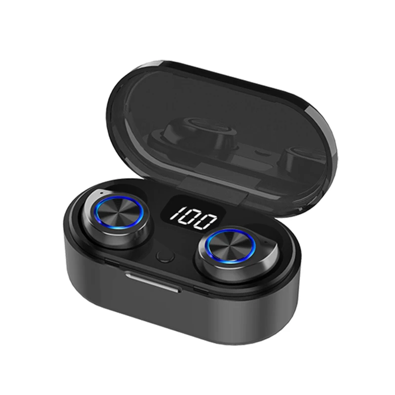 black DAG TW80 беспроводные наушники Bluetooth 5,0 наушники бас HiFi Steroe наушники TWS мини наушники с микрофоном+ светодиодный дисплей зарядка - Цвет: black