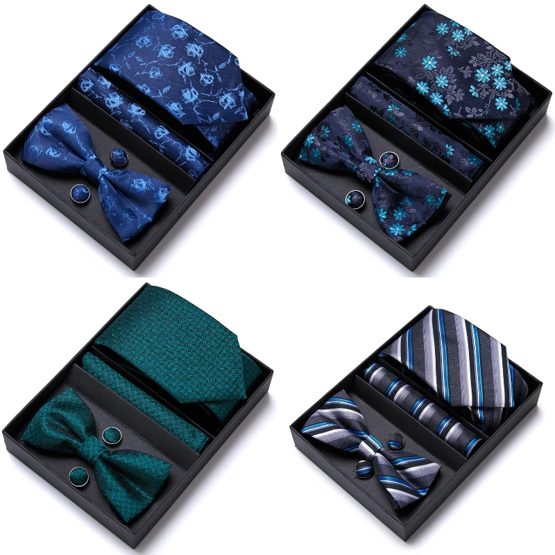 

Mix Colors Vangise Brand Hot sale Nice Handmade 7.5 cm Tie Pocket Squares Set Necktie Box Dropshipping Wedding Accessories Man