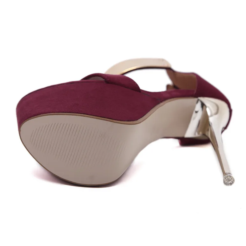 

Slippers women's new fashion personality early spring imitation ink retro flowers super high heel thick bottom Roman sandals sin