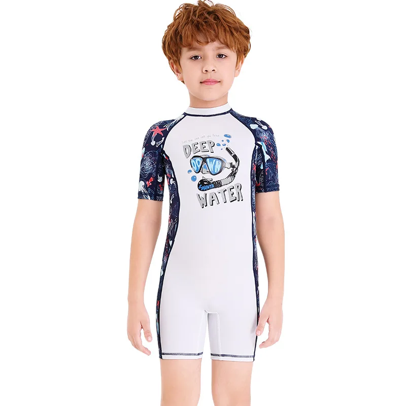 Костюм для подводного плавания с короткими рукавами дайвинга защитой от солнца