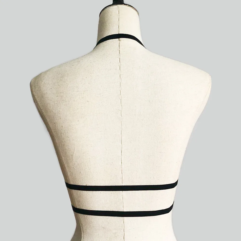 

Women Garters Cage Bra Body Bondage Harness Goth Elastic Cage Bra Strappy Hollow Out Bra Bustier Womens Sexy Lingerie Garters