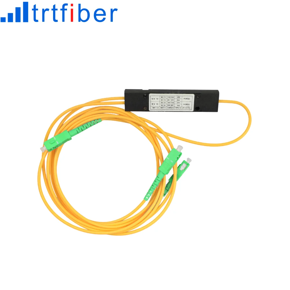 1X2 PLC ABS 1260/1650nm Ftth Fiber Optic Splitter Single Mode SC APC UPC GPON EPON 2.0mm Connector