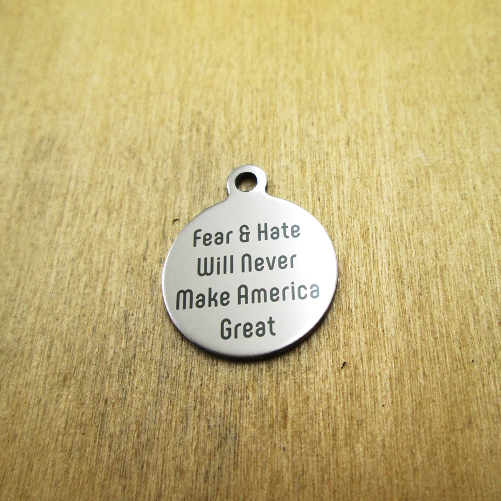 

10 шт./партия-жена пожарного амулеты из нержавеющей стали лазерной гравировкой DIY Подвески Кулоны из нержавеющей стали