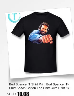 Bud Spencer Футболка с принтом Bud Spencer футболка пляжная хлопковая Футболка с милым принтом 5x Мужская футболка с коротким рукавом