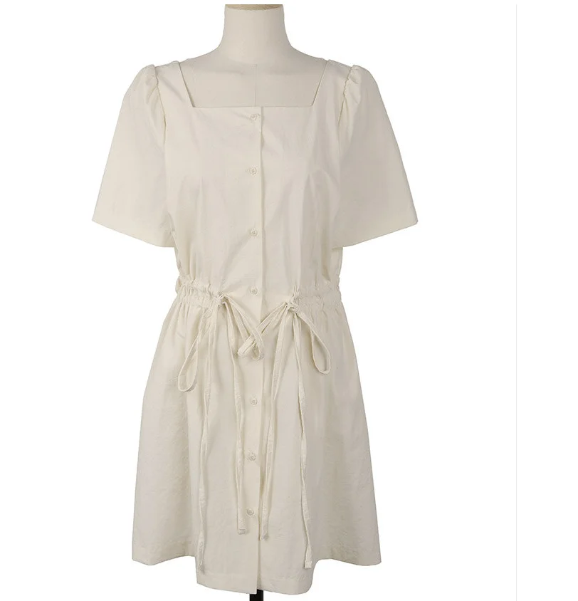 

Summer Girls Dress Women Cotton Linen Casual short Sleeve Dresses Female Dress Vintage Solid Red dress Boho Robe Femme Vestido