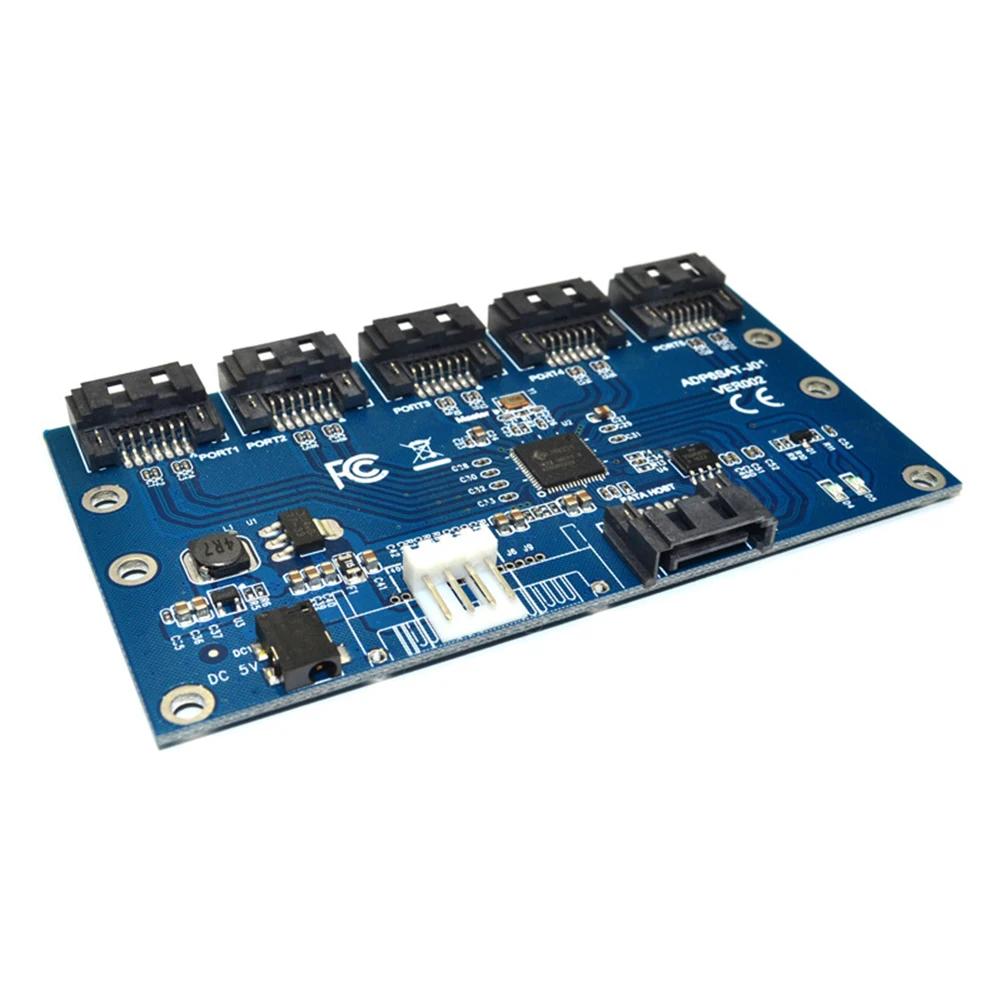 

Newest SATA 1 to 5 Hard Disk Extender Riser Adapter Card Motherboard SATA Port Multiplier Support SATA3.0 Expansion Card