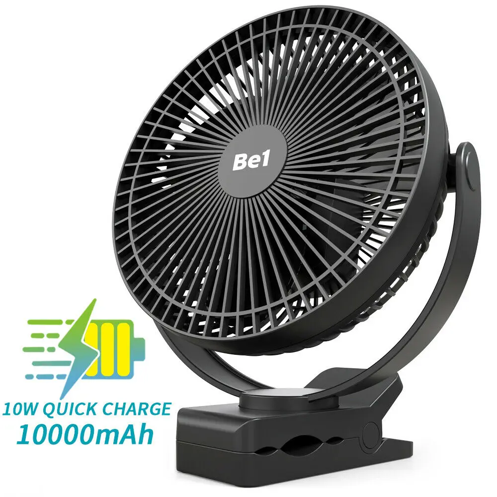 

10000mAh 8-Inch Rechargeable Battery Operated Clip on Fan, Air Circulating USB Fan,Portable for Outd Camping Tent Beach or Car