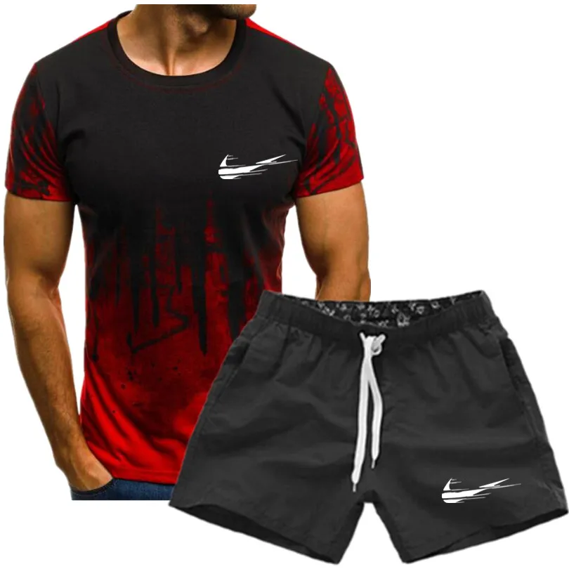 

2 men's suits T-shirt shorts summer short suit sportswear men's sports suit jogging sports shirt basketball jersey apparel men