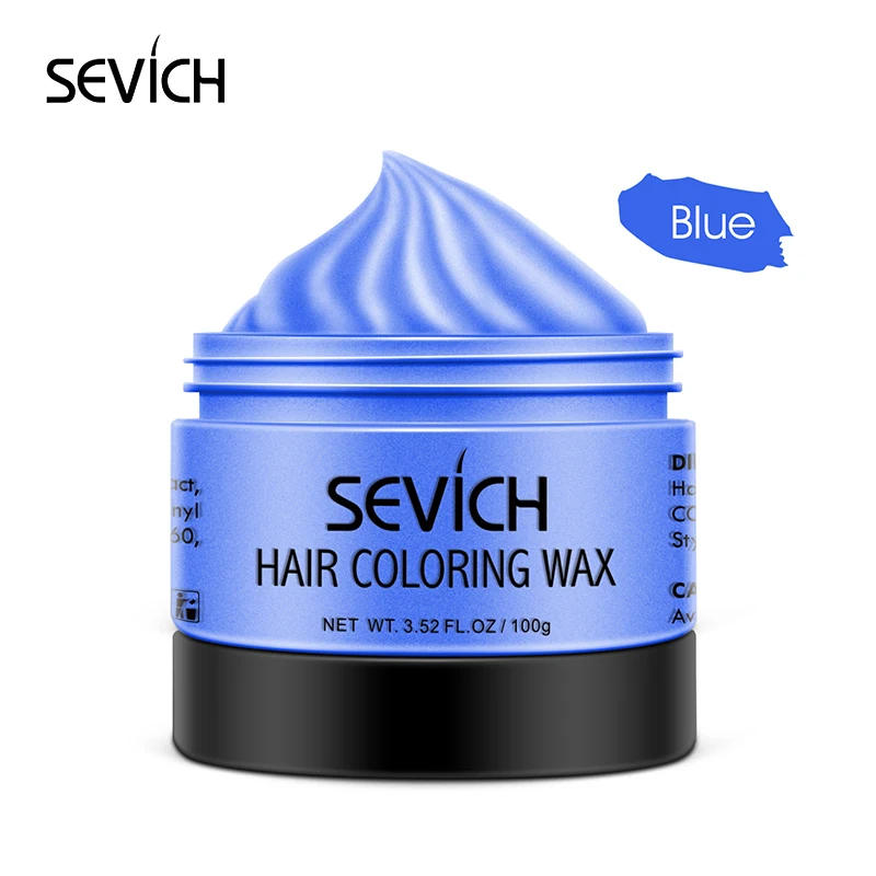 Blue Sevich 9 цветов цвет волос унисекс восковая Временная Краска для волос сильная фиксация одноразовые пастельные динамические прически черный цвет волос крем - Цвет: Blue