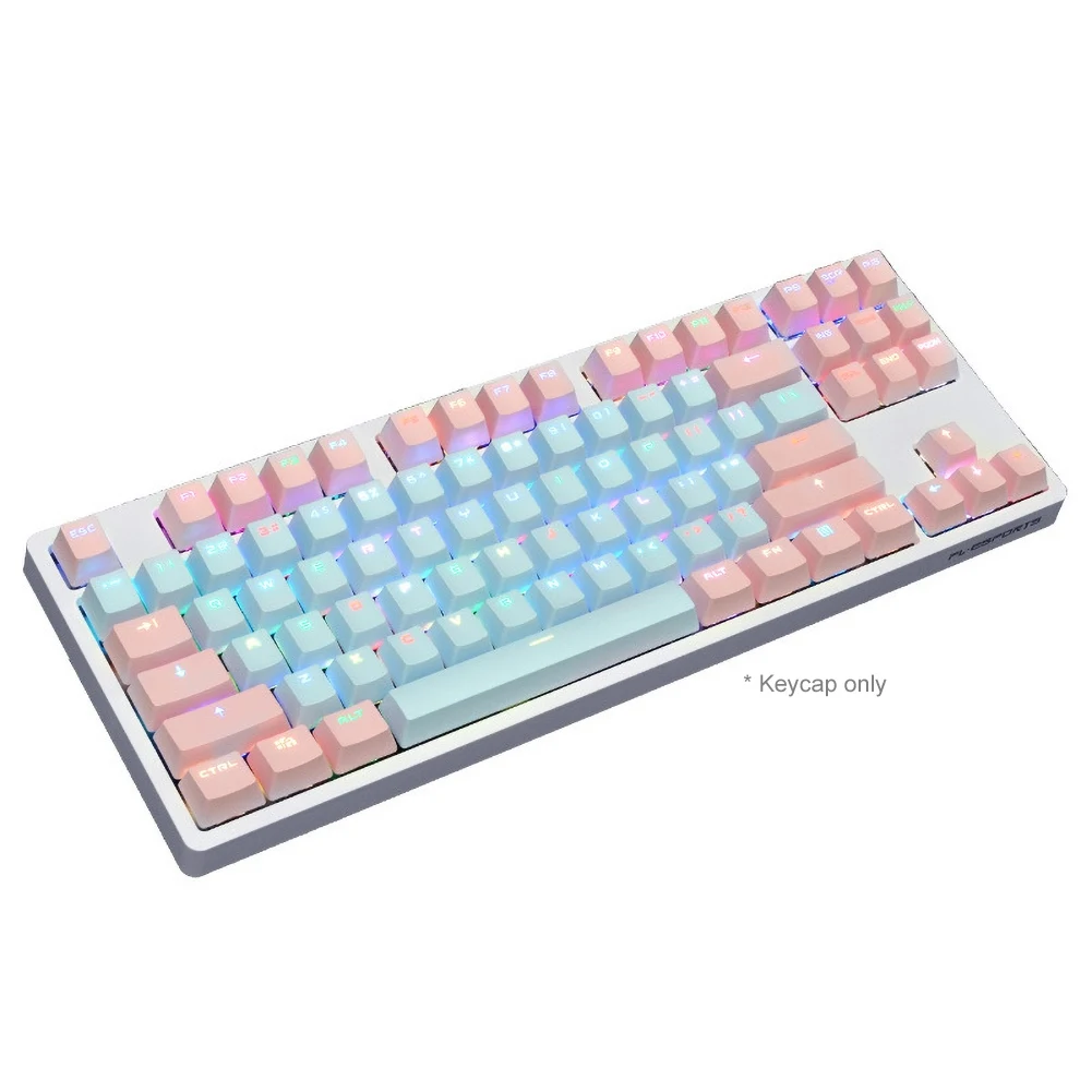 

87Pcs/Set PBT Color Matching Light-proof Mechanical Keyboard Keycaps Replacement Suitable for mechanical keyboard