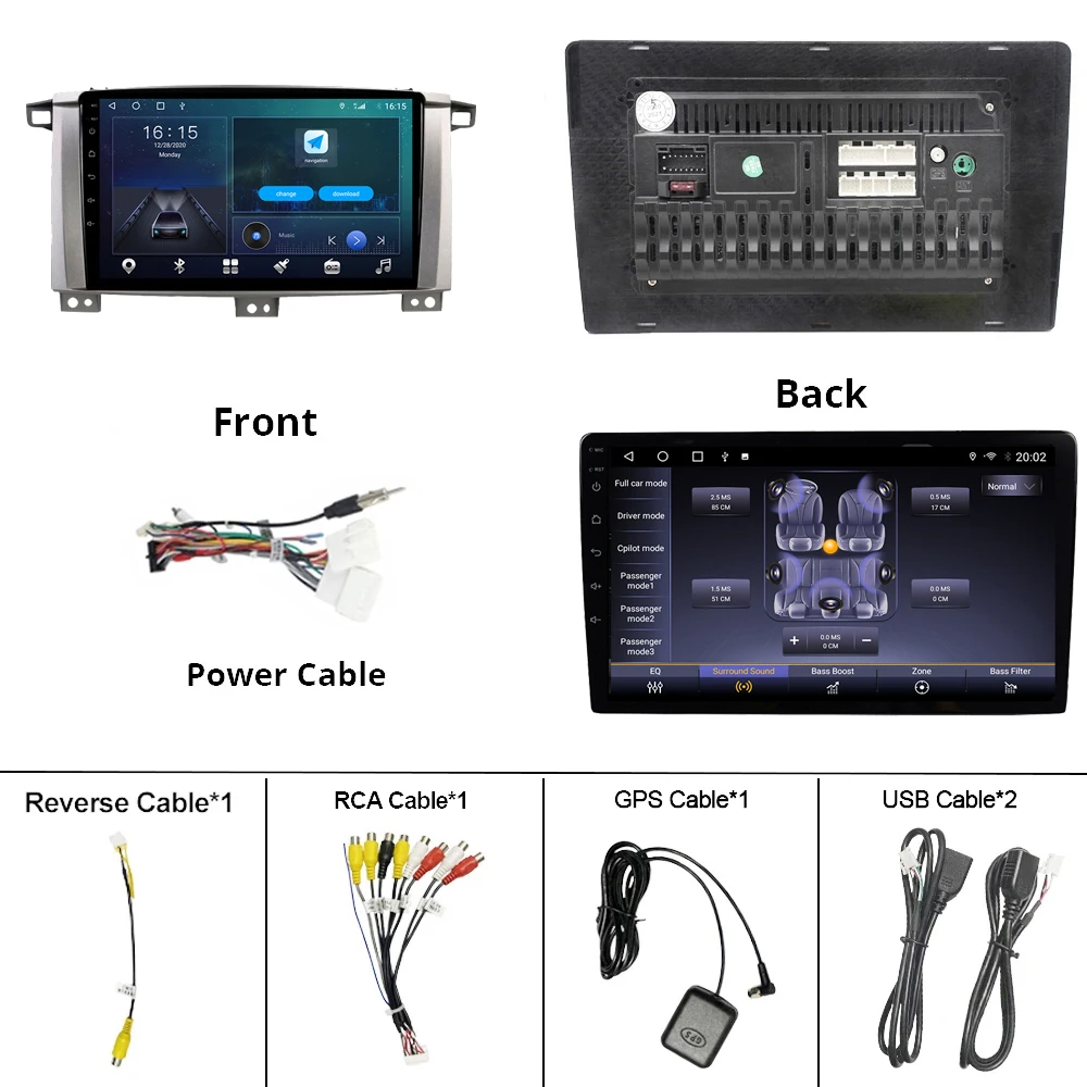 

2DIN Android10 Car Radio For Toyota Land Cruiser LC 100 2002-2007 Auto Radio GPS Navigation Stereo Receiver DSP Car Receiver IGO