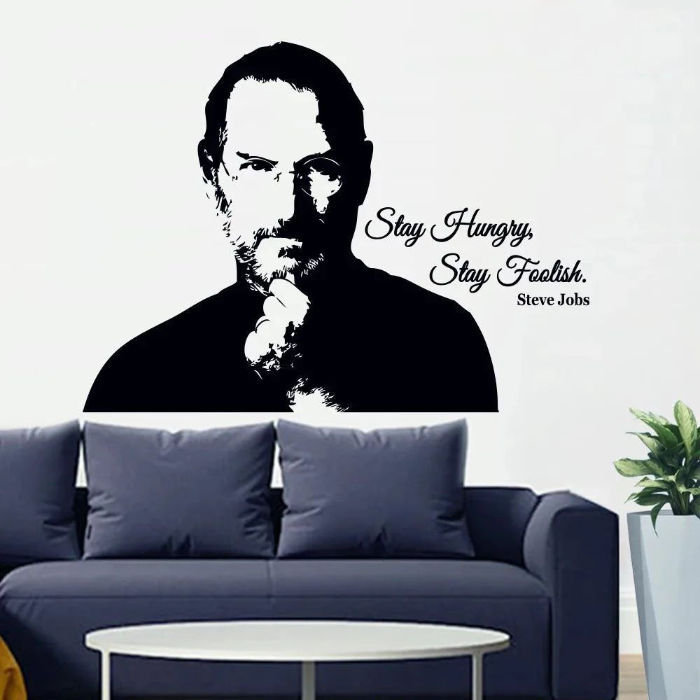 

Inspirational Quotes Wall Decal Steve Jobs Portrait Words Door Window Vinyl Stickers Teens Bedroom Studio Interior Decor M995