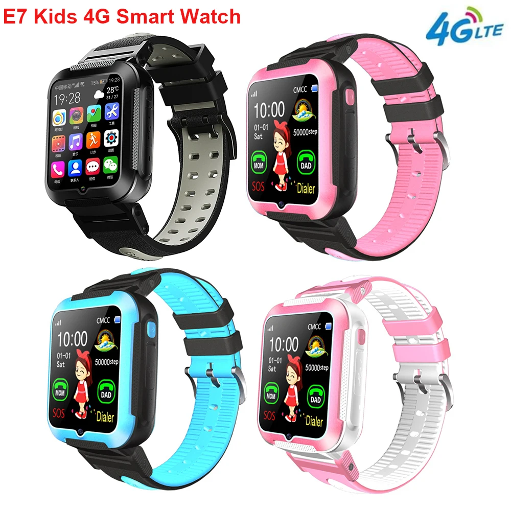 Детские Смарт часы E7 4G GPS WIFI отслеживание голоса видеовызов шагомеров Whatsapp Messgae Push