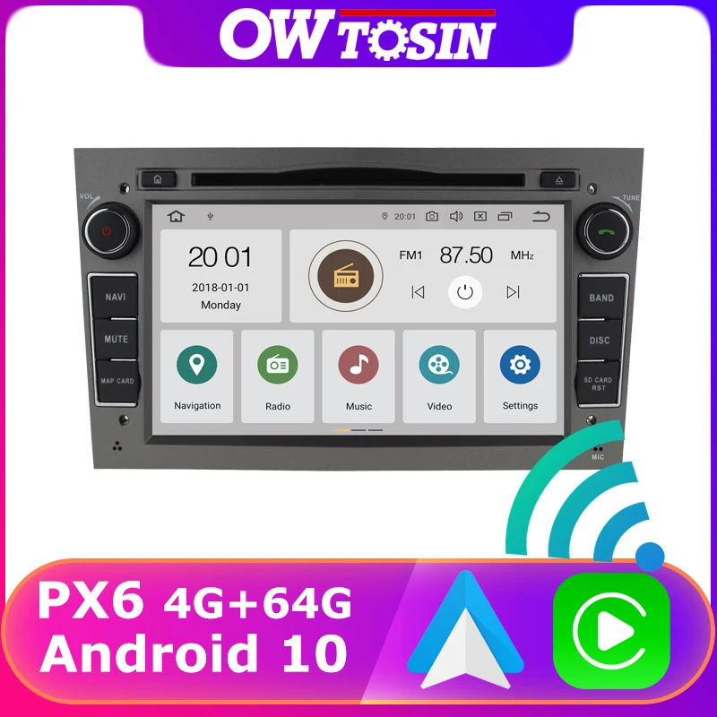 Автомобильный DVD-плеер PX6 7 дюймов 4 Гб + 64 ГБ Android 10 0 для Opel Vauxhall Holden Vivaro Meriva Vectra C B