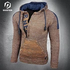 Новинка, повседневный мужской свитер с капюшоном, Пуловеры на молнии, свитеры, куртка с большими карманами, мужские зимние вязаные толстовки с длинными рукавами