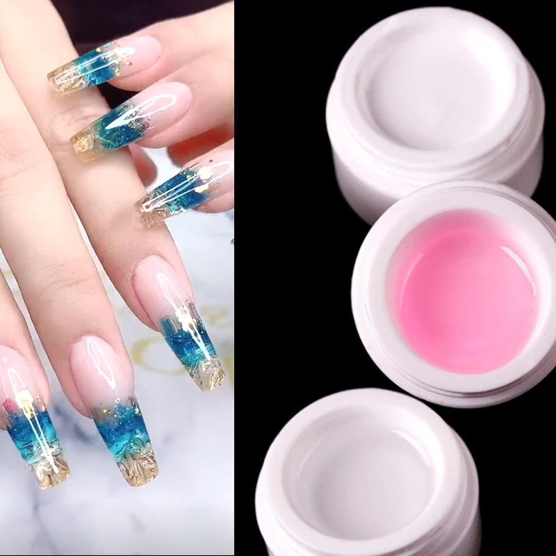 

15ml Transparent Building Gel Glass Crystals Effect uv Gel building extend gel For Nails Finger Extensions Form Tips