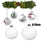 12 шт. 6810 см рождественские шары из прозрачного пластика, Заполняемые шарики для рождественской елки, украшения, рождественские подвесные украшения