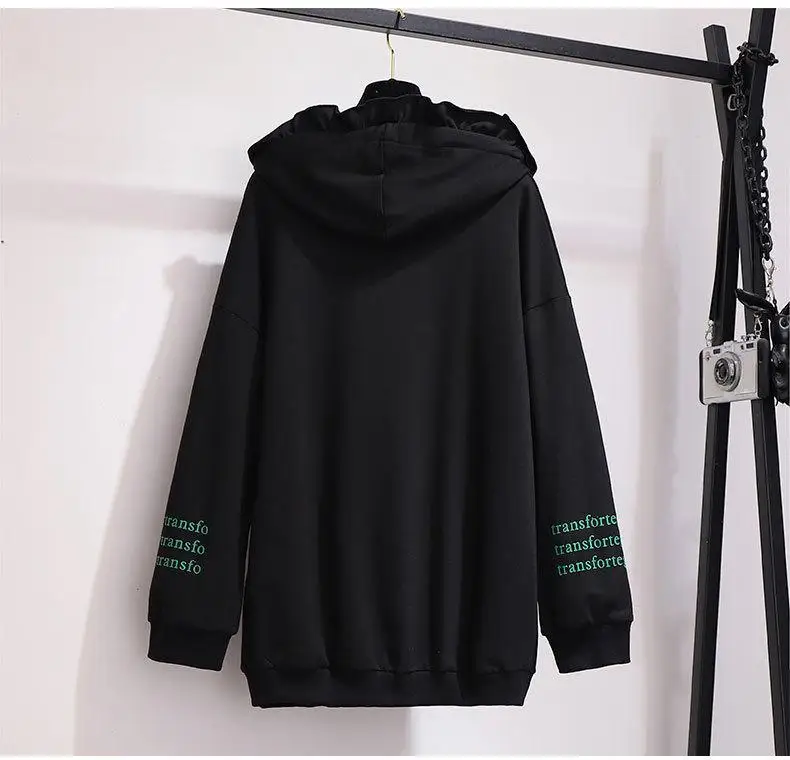 5XL 6XL Плюс Размер Осенняя Женская толстовка с капюшоном хлопок длинный рукав Письмо Пуловер 5XL большой размер зимний свитер Топы