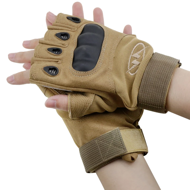 Уличные тактические перчатки спортивные с открытыми пальцами цифровой защитой