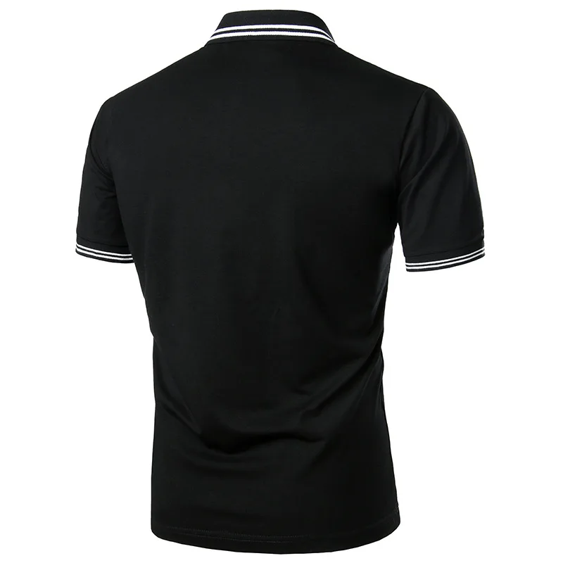 

Camisa polo de vero dos homens de negcios britnicos de manga curta camisas polo masculina moda casual fino respirvel lapela