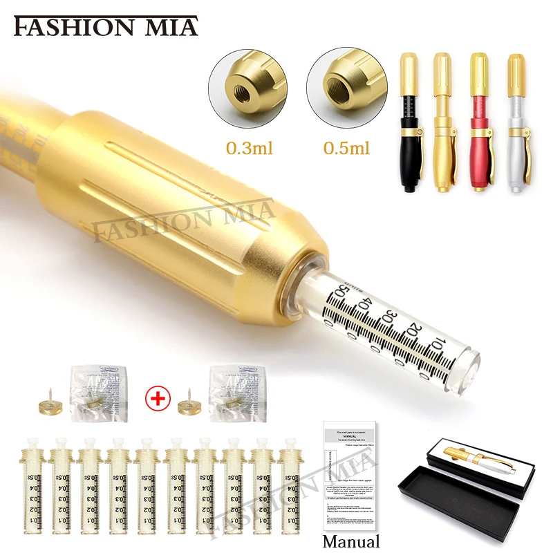 High 0.3ml &amp0.5ml 2 in 1 head Pressure Hyaluronic Acid Pen hyaluron injection For Anti Wrinkle Lifting Lip gun | Красота и