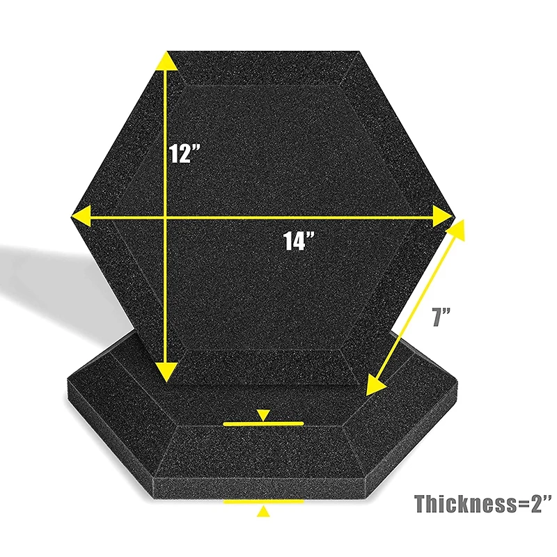 

12 Pcs Acoustic Foam Board,Hexagonal Studio Slope Heel Board, Sound Insulation,for Sound Insulation &Acoustic Treatment