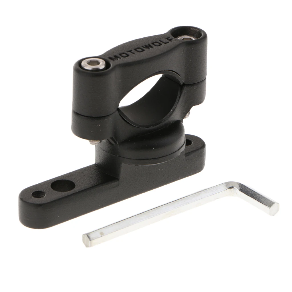 

Aluminum Motorcycle Bike Handlebar Mount Extension Bracket Holder 360 Degrees Rotar (Black)