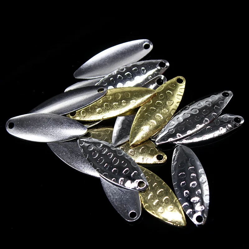 

10pcs Fly Fishing Lure Metal Small Spoon Carp Trout Spinner Lure Tackle Willow Blades Smooth Tackle Gold Noise Silver Sequin