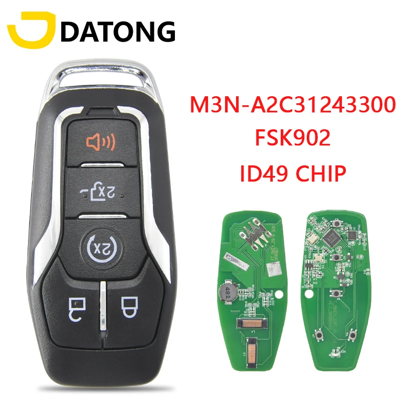 Автомобильный ключ Datong дистанционный для Ford Fusion Explorer edge Mustang 2013 2017 FSK902 M3N A2C31243300