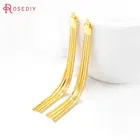 (38131)4 шт. 65x5 мм 24 к золотого цвета латунная цепочка-змейка кисточка подвески для ювелирных изделий принадлежности для самостоятельного изготовления аксессуаров