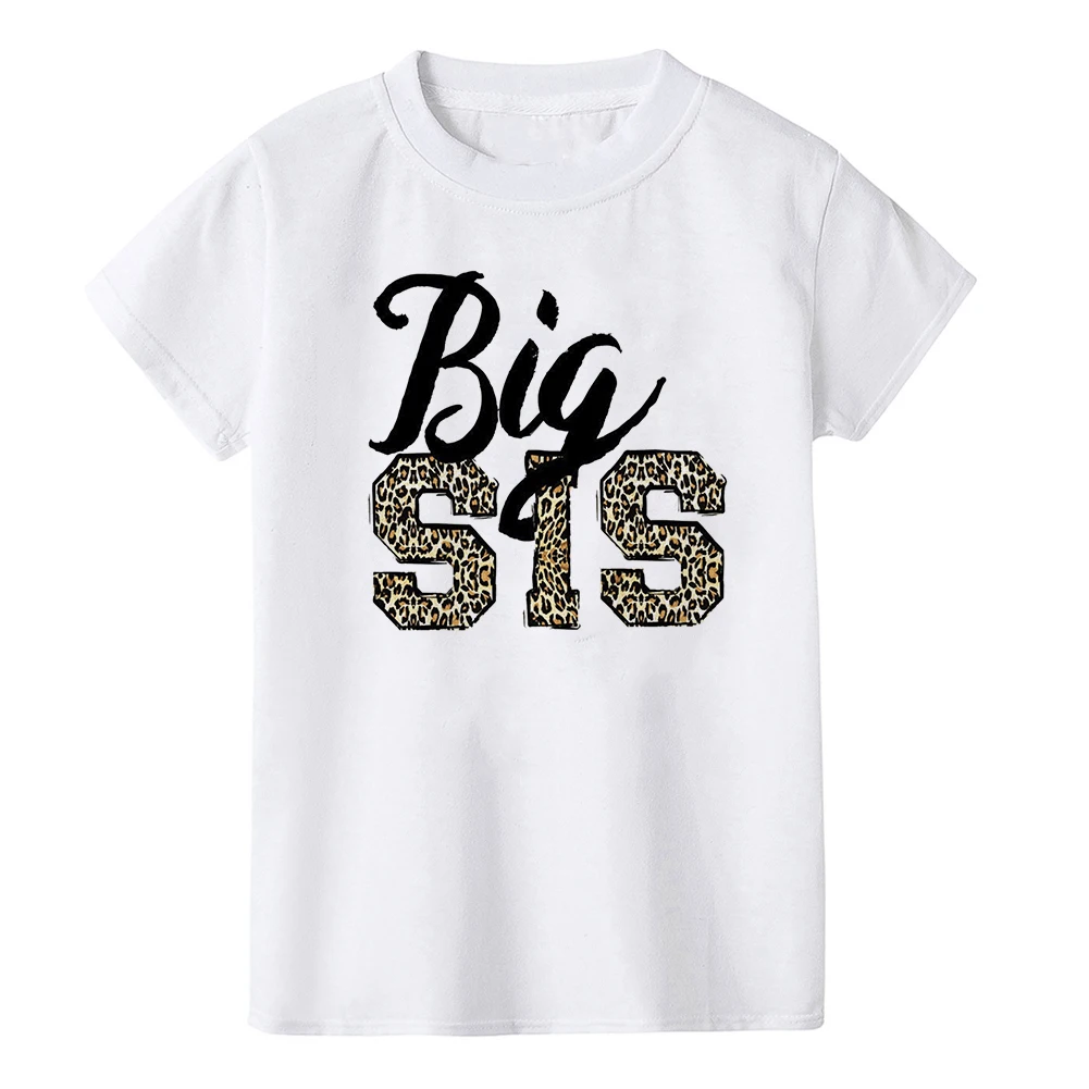 Рубашка для младшей сестры леопардовая рубашка старшей блестящая футболка с