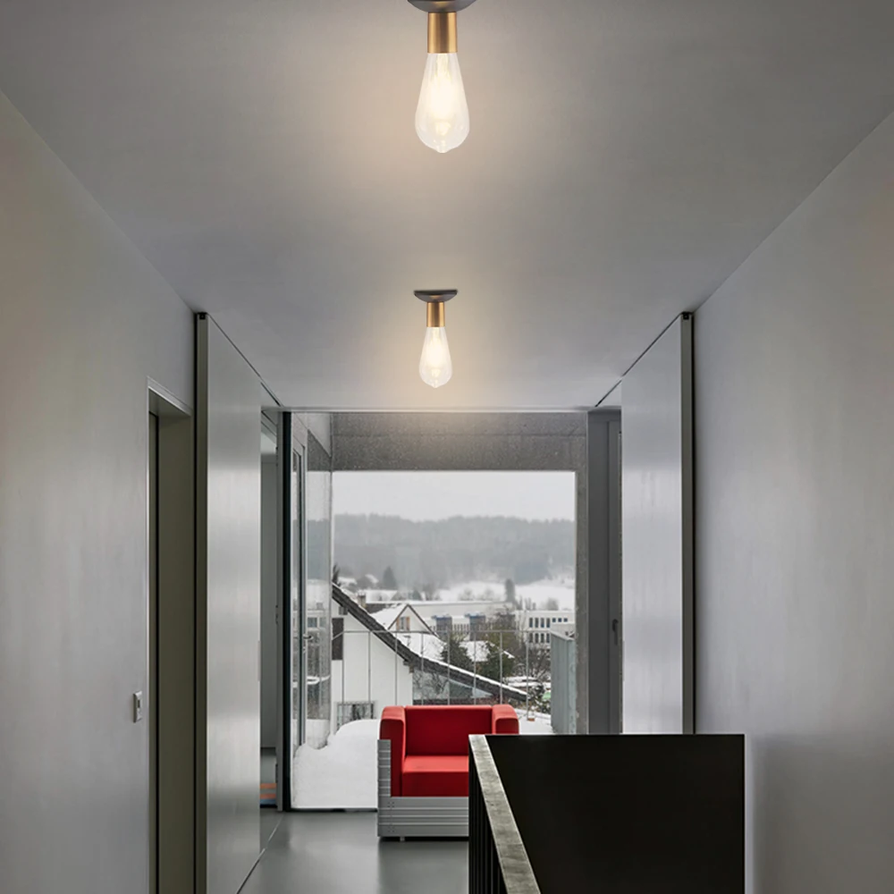 Минималистичный винтажный светильник для коридора потолочный с 5 Вт Led E27 Edison