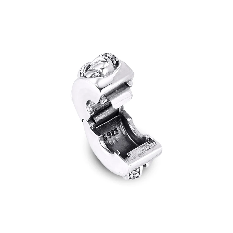 Genuine 925 Sterling Silver Shiny Bow Clip Charm Fits Pandora Bracelet Beads for Jewelry Making Party Gift Women | Украшения и
