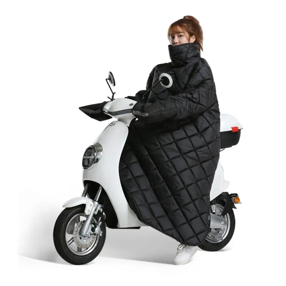 

Scooter Windproof Quilt Winter Warm Thick Motorcycle Cover With Gloves Night Reflective Dirt Resistant Windshield Exterior Parts