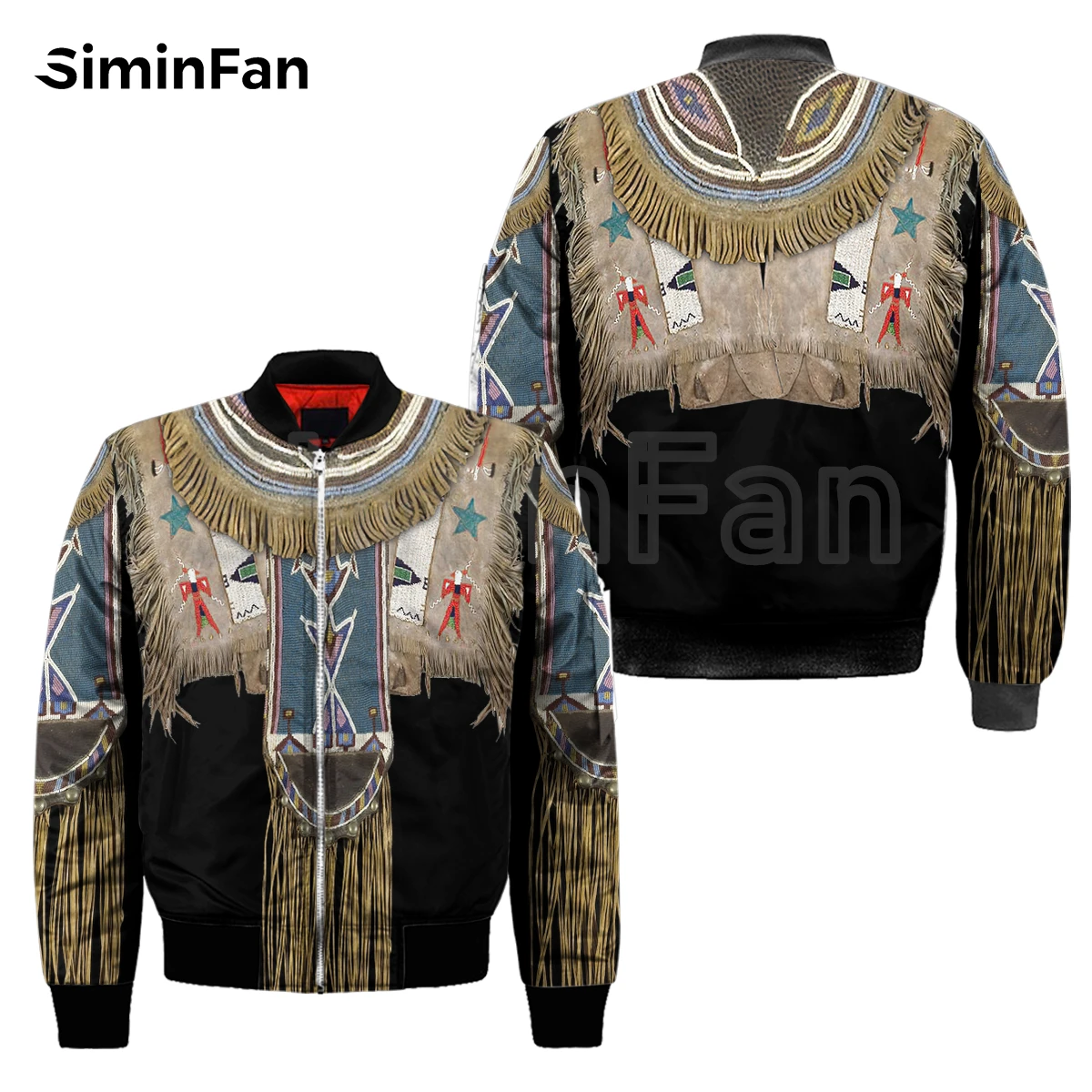 Мужская повседневная летная куртка-бомбер в этническом стиле с 3D принтом зимнее