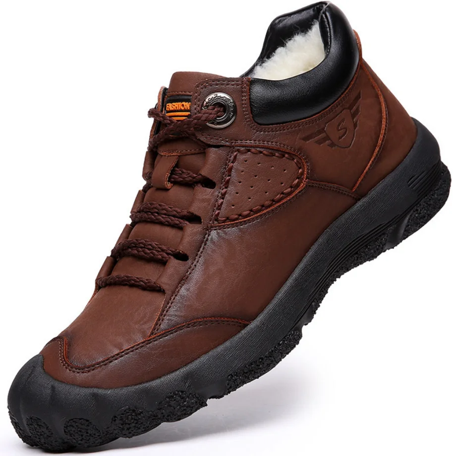 

Men's winter waterproof boots plush warm snow boots men's hiking sneakers men's ankle boots outdoor hiking shoes 462