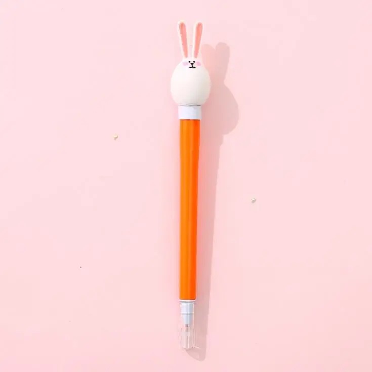 rabbit orange 1 шт. 0,5 мм Kawaii Мультфильм Единорог кролик освещение черные чернила гель детская ручка подарок школьные офисные канцелярские принадлежности - Цвет: rabbit orange