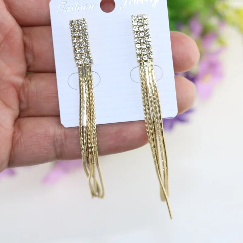 Серьги-подвески длинные золотые серьги 2020 металлические с бахромой для женщин 2018